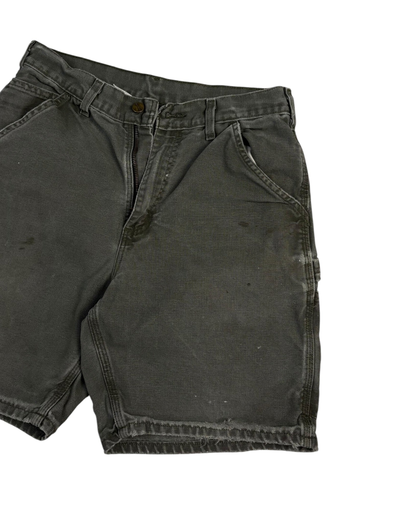 Vintage Carhartt Distressed Work Shorts | Olive | W30 | Grade B