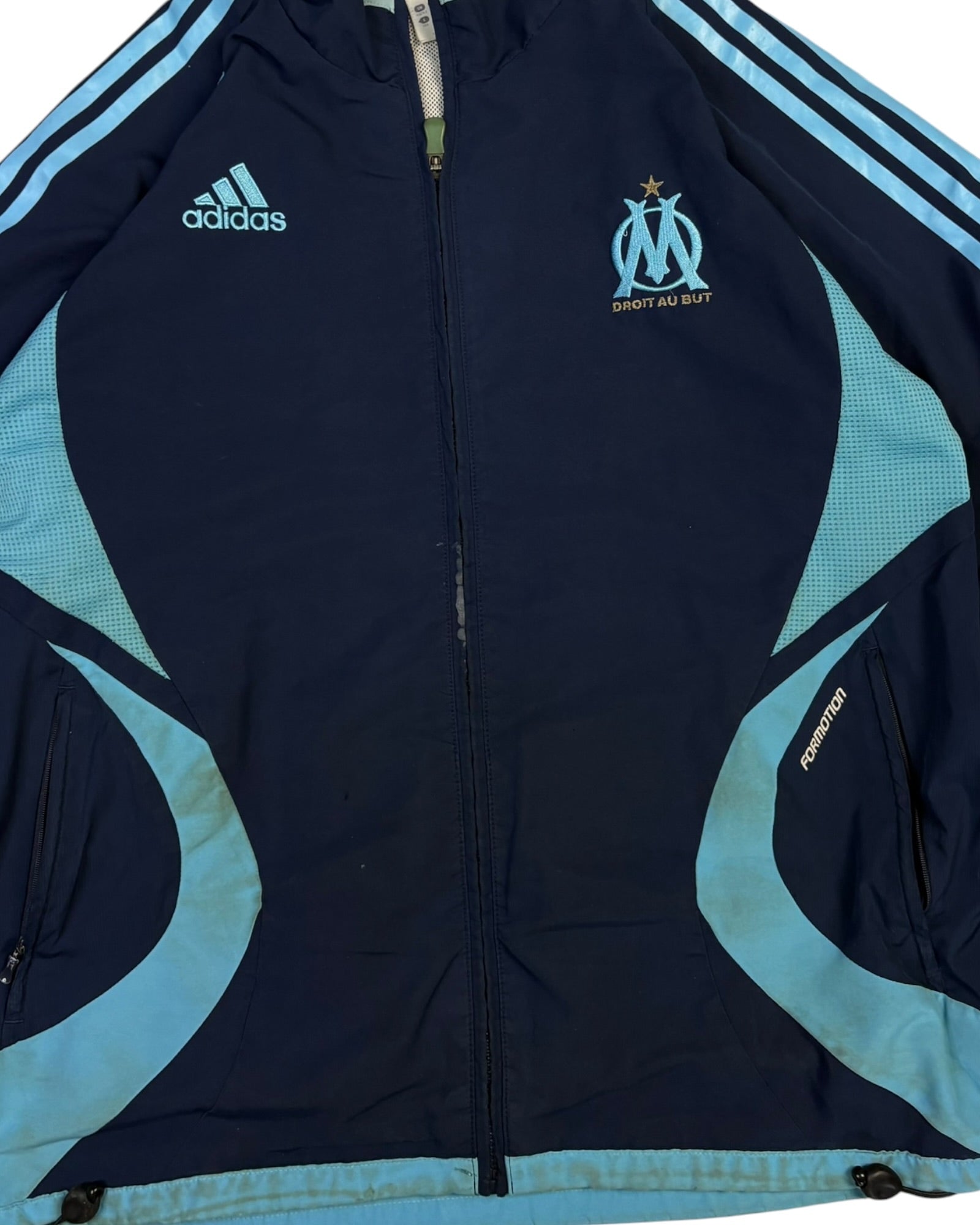 Vintage 2000s Adidas x Marseille Track Jacket | Navy Blue | Size M