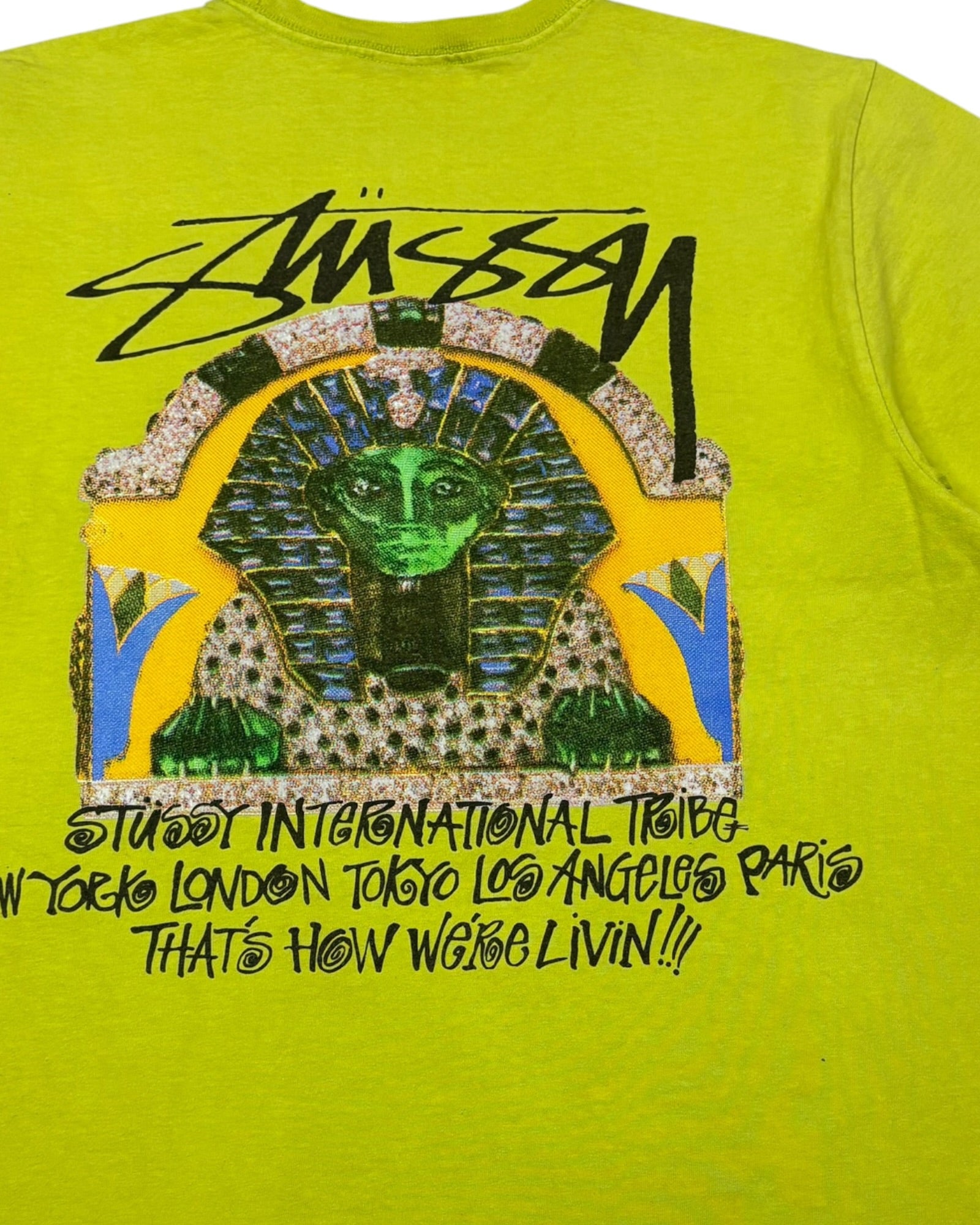 Vintage Stussy Aliens Tee | Green | Size M | Grade B