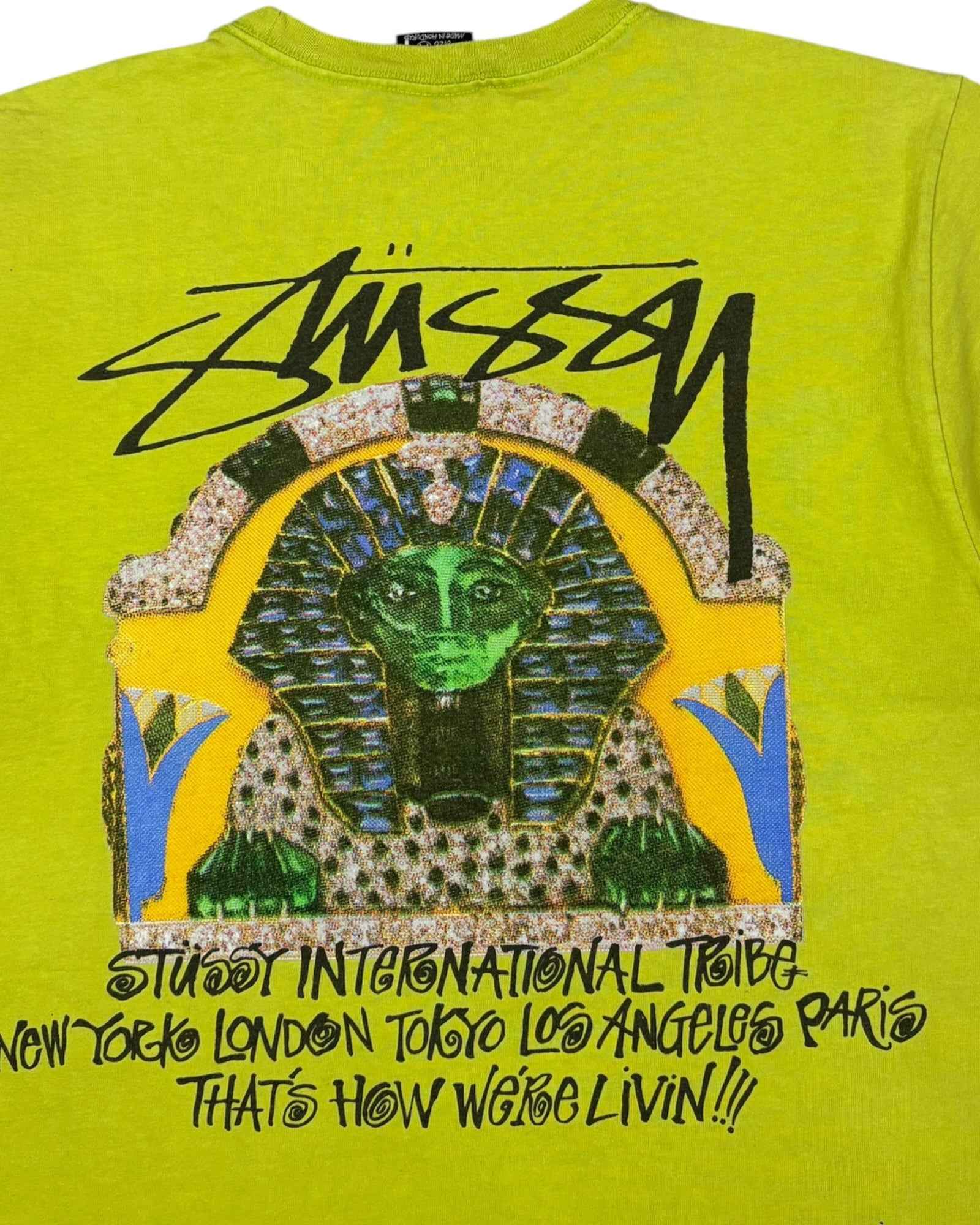 Vintage Stussy Aliens Tee | Green | Size M | Grade B