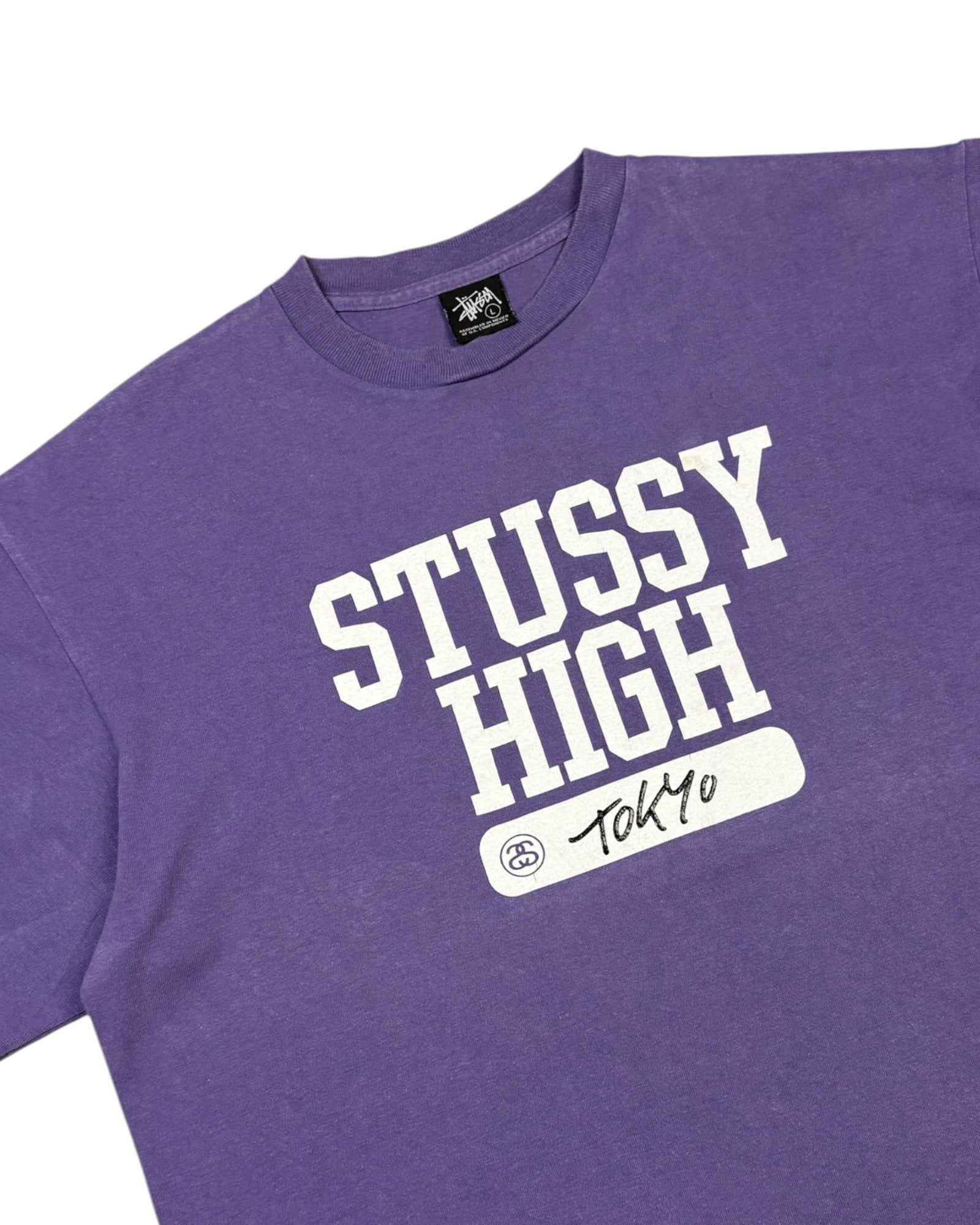 Vintage Stussy Boxy Heavyweight Tee | Purple | Size M