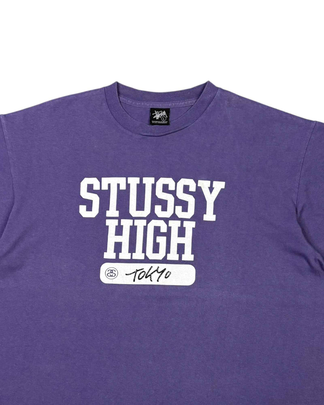 Vintage Stussy Boxy Heavyweight Tee | Purple | Size M