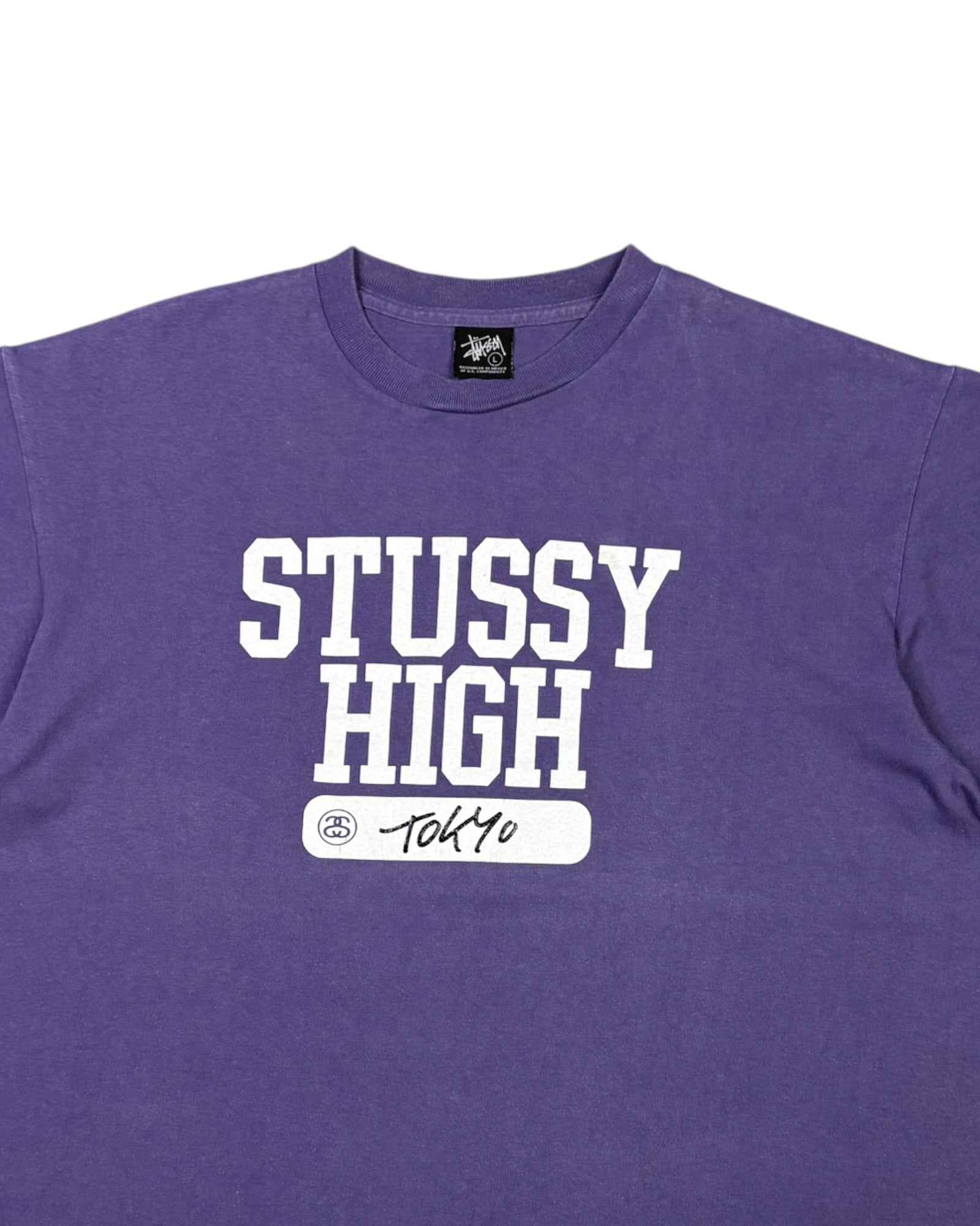 Vintage Stussy Boxy Heavyweight Tee | Purple | Size M