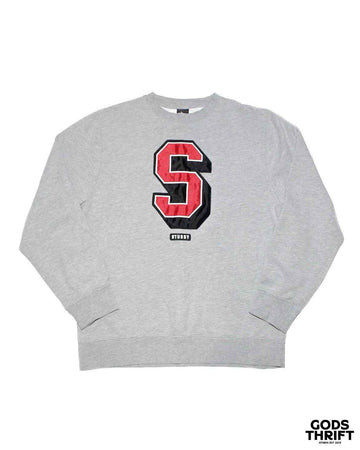 Stussy ''S'' Crewneck grey (XL) - Gods Thrift Athens