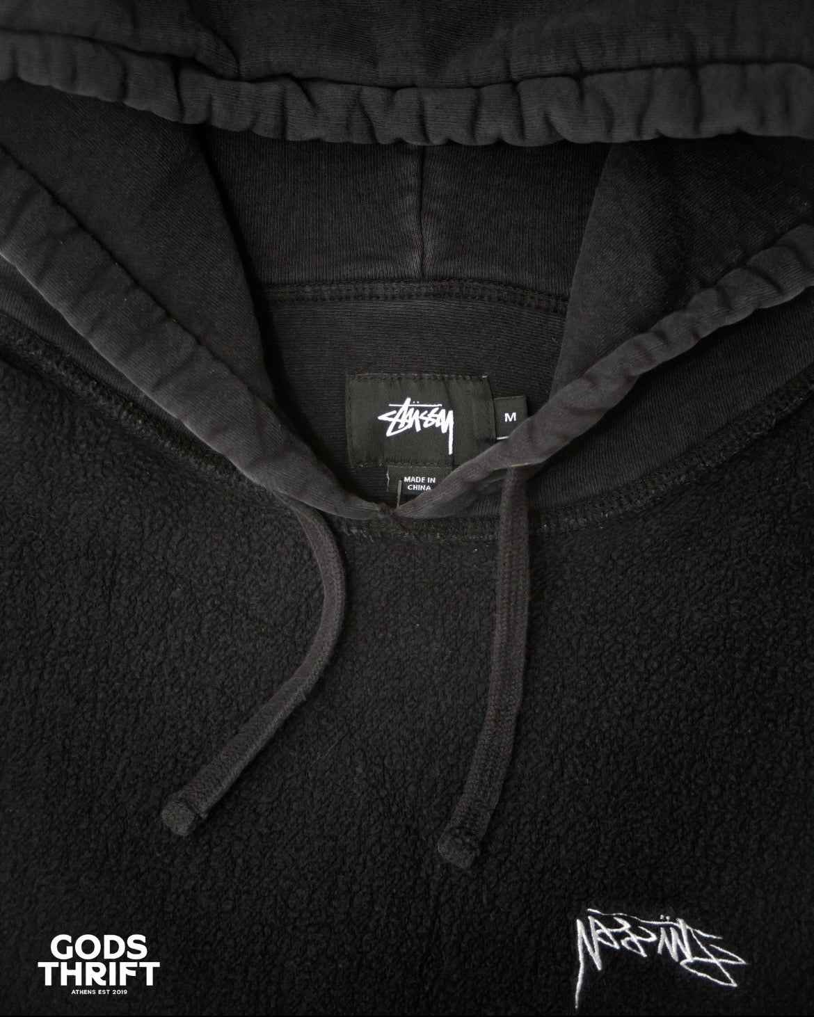 Stussy inside out Swatshirt Black (M) - Gods Thrift Athens