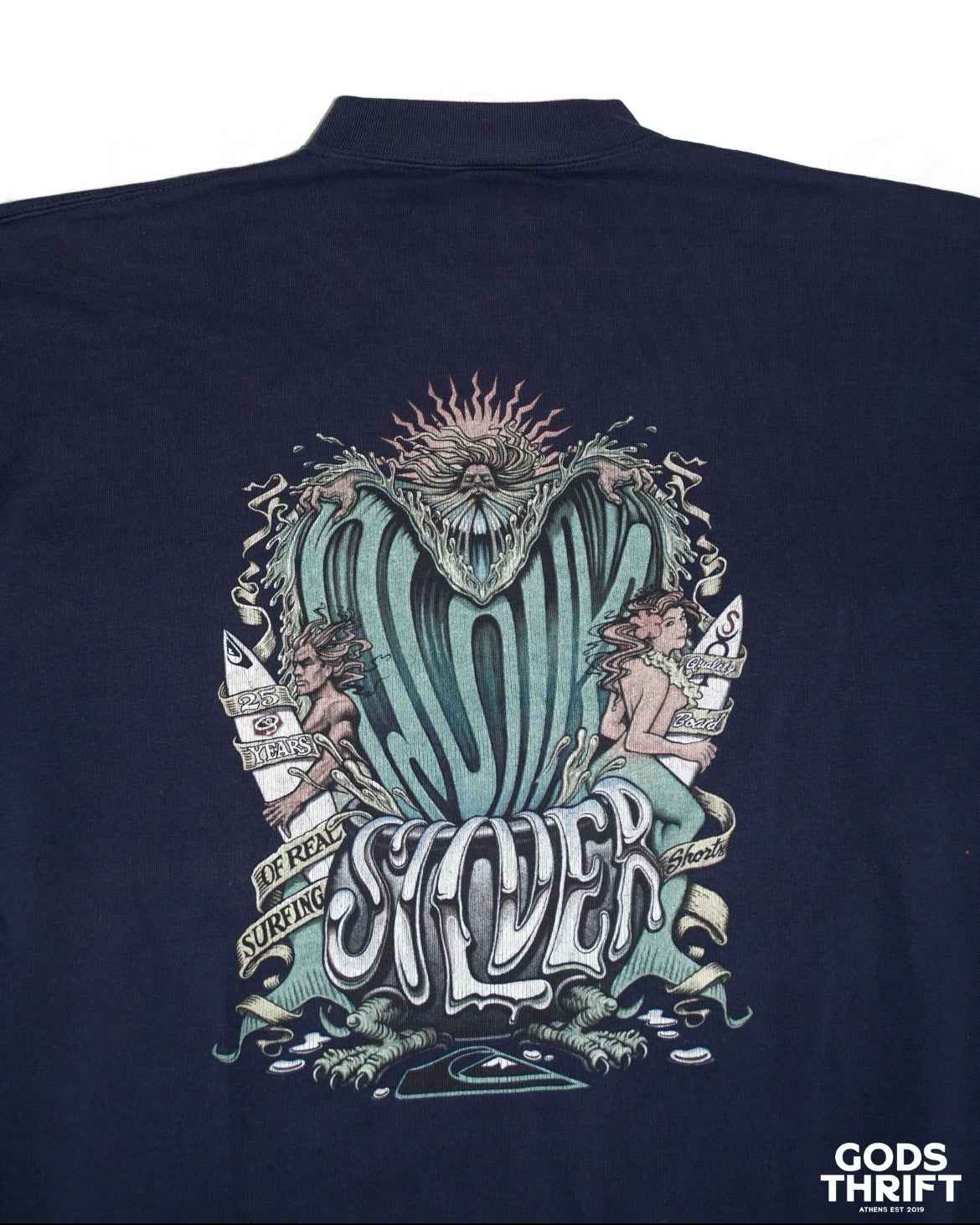 Quiksilver 90s Crewneck Navy (L) - Gods Thrift Athens