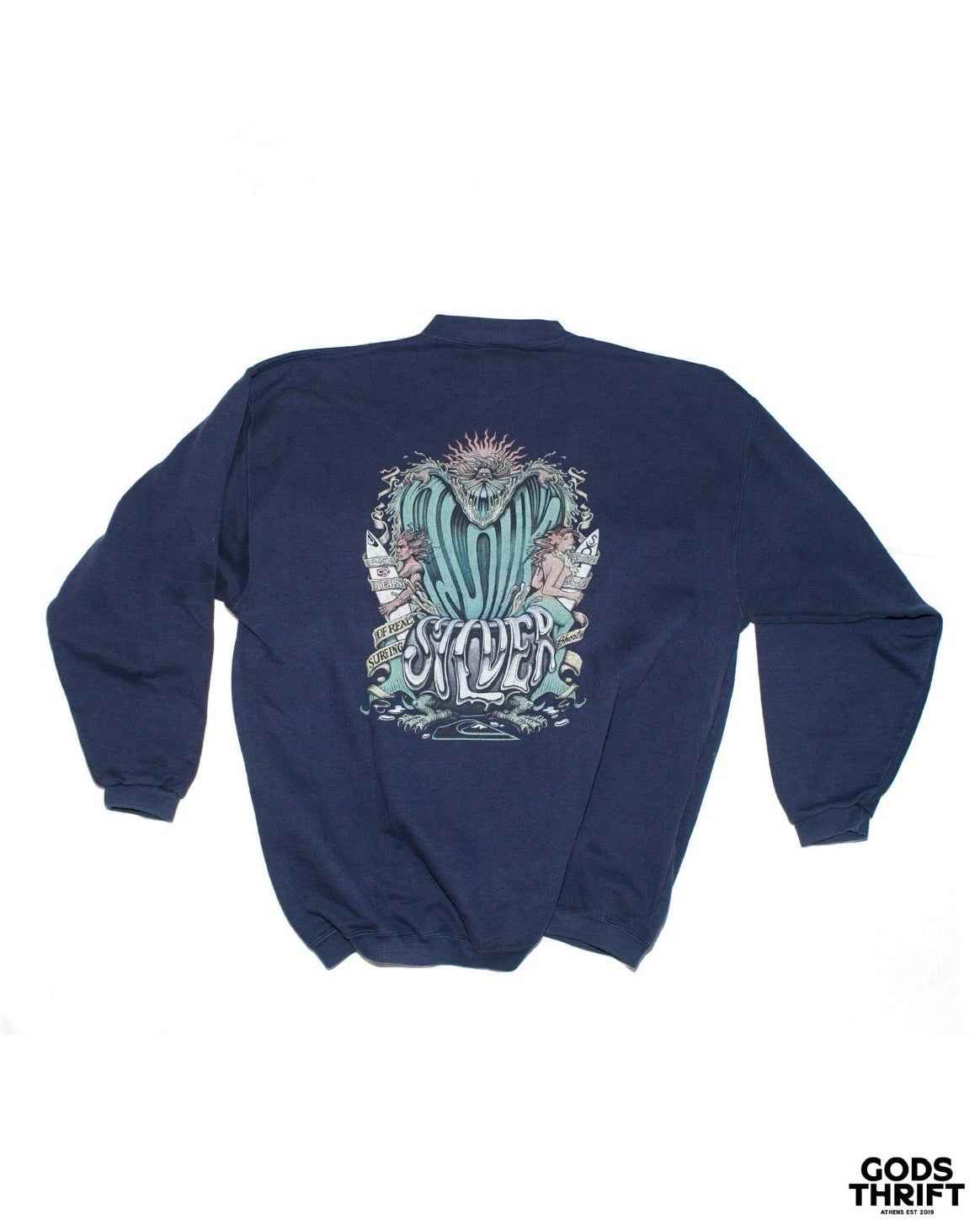 Quiksilver 90s Crewneck Navy (L) - Gods Thrift Athens