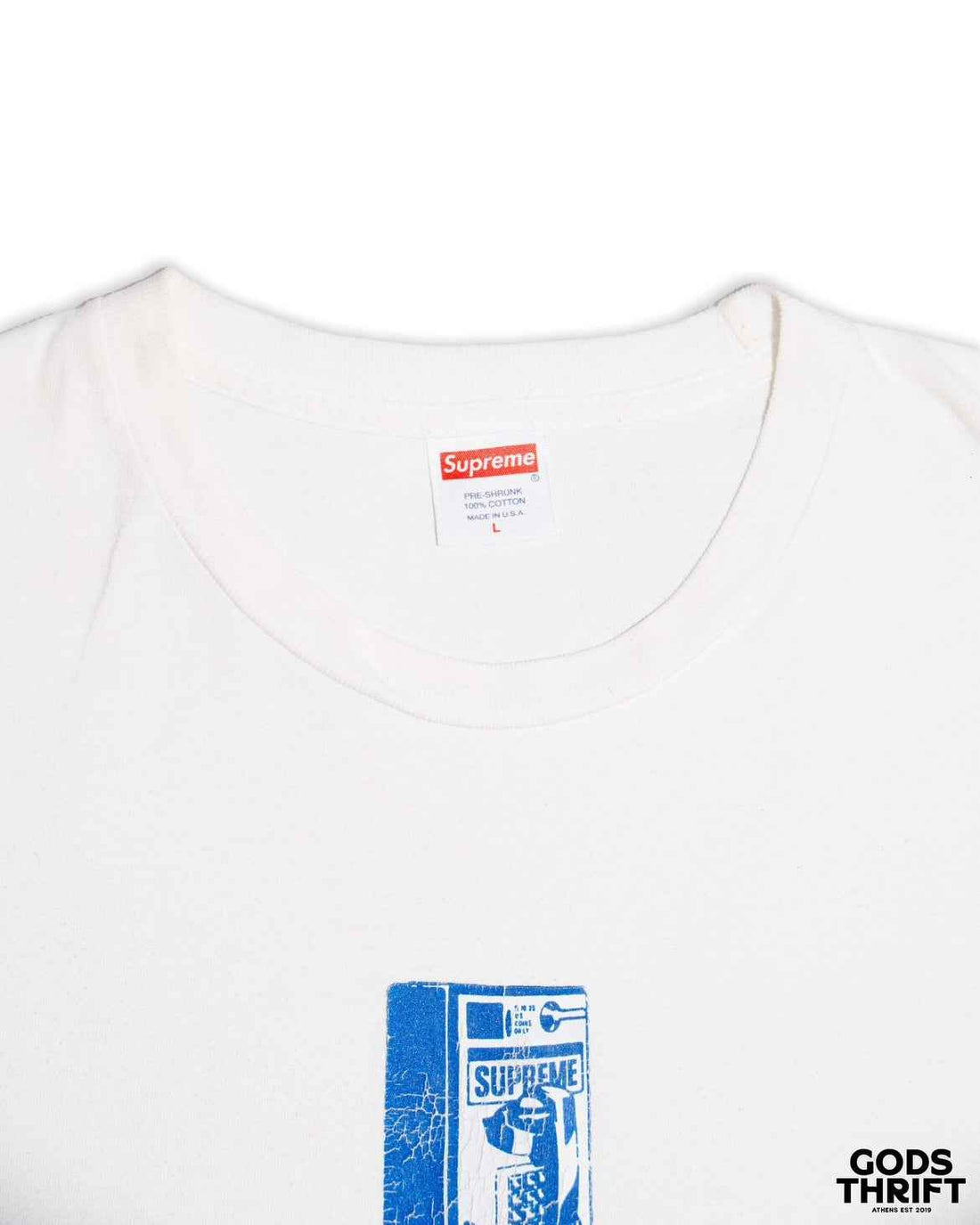 Supreme Payphone Tee FW18 (L) - Gods Thrift Athens