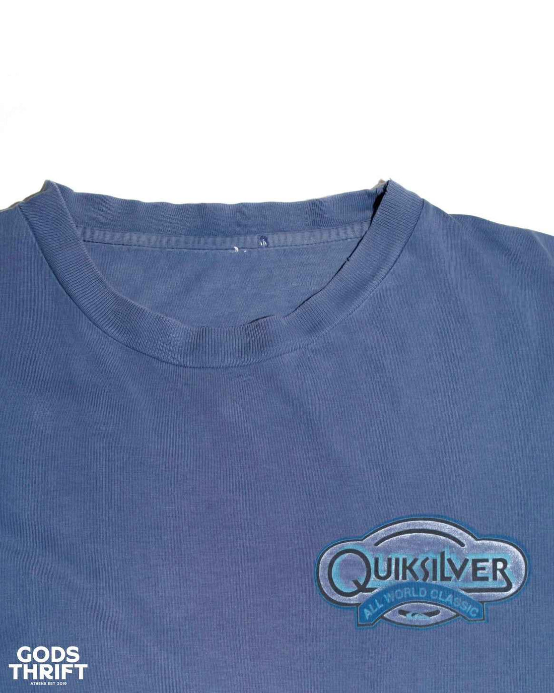 Quiksilver 90s T-shirt Blue (L) - Gods Thrift Athens