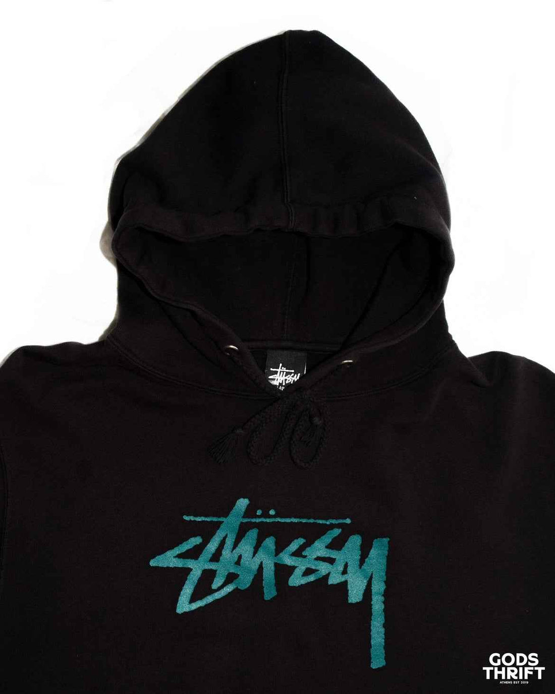 Stussy 00s Hoodie Black (L) - Gods Thrift Athens