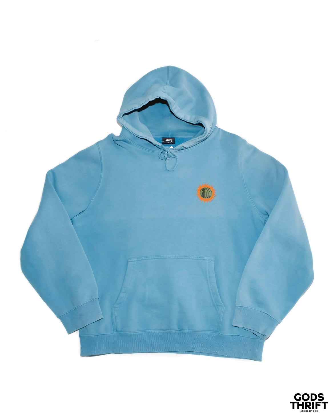 Stussy Sweatshirt, Baby blue , (L) - Gods Thrift Athens