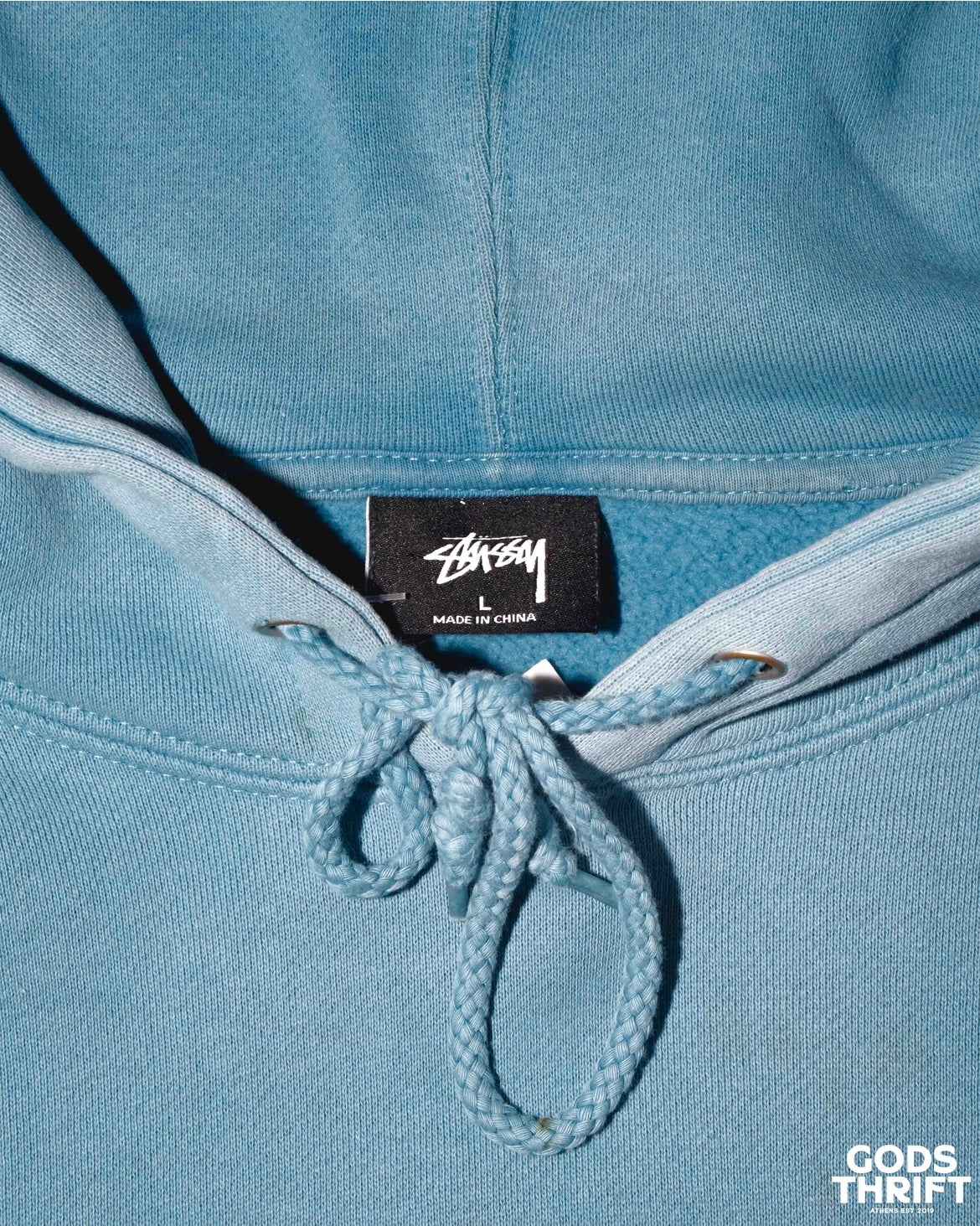 Stussy Sweatshirt, Baby blue , (L) - Gods Thrift Athens