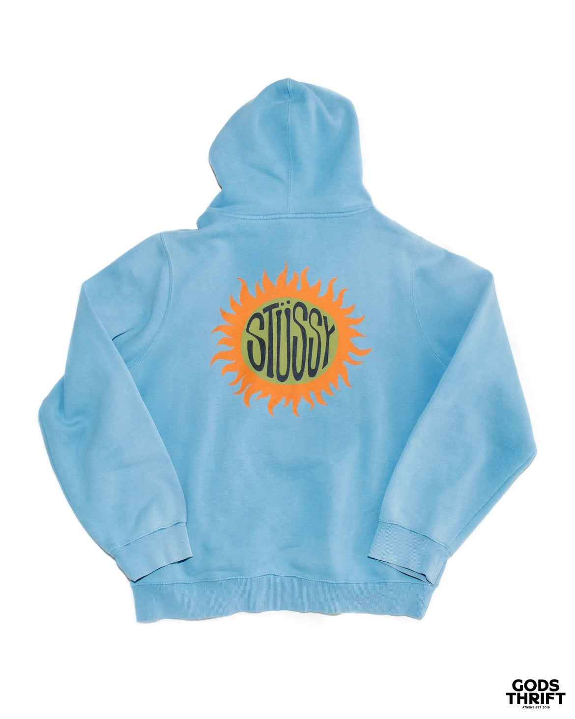 Stussy Sweatshirt, Baby blue , (L) - Gods Thrift Athens