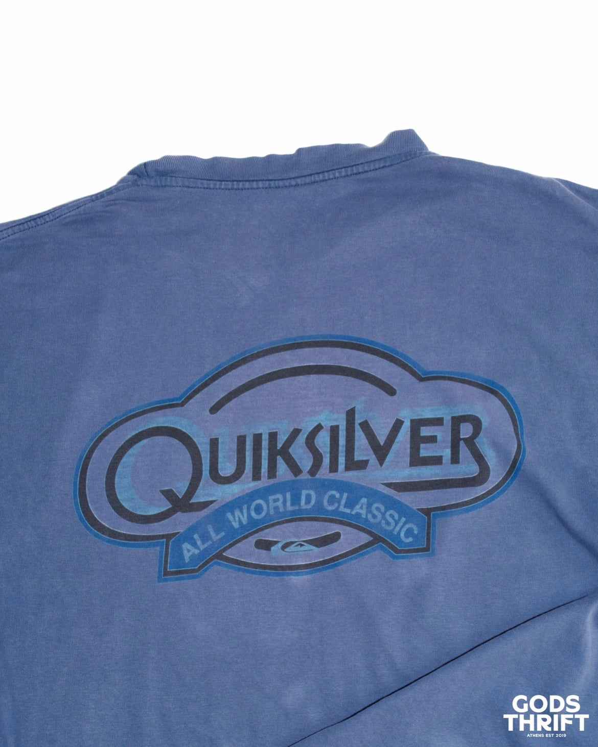 Quiksilver 90s T-shirt Blue (L) - Gods Thrift Athens
