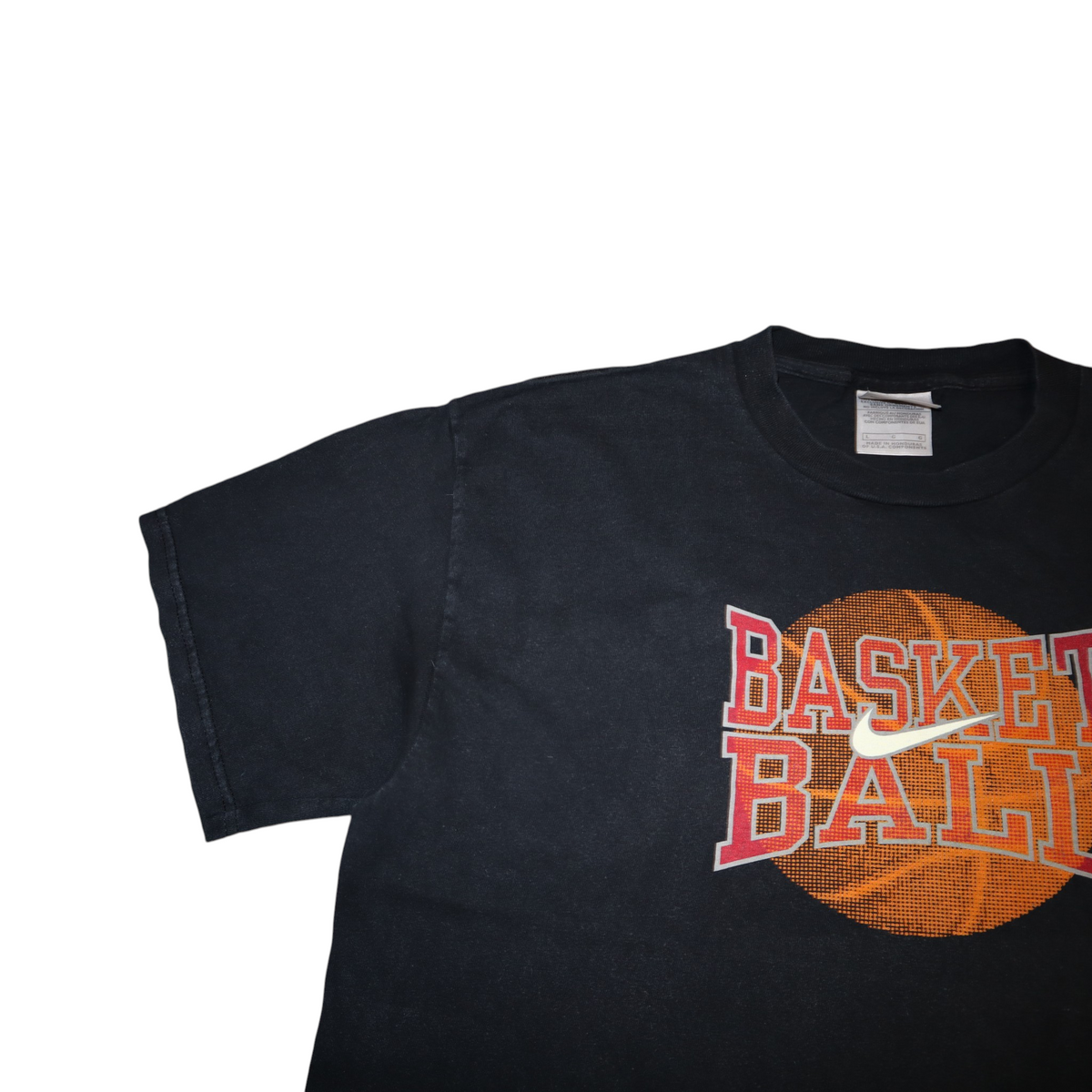 Vintage Nike Basketball Tee | Black | Size L | Silver Tag