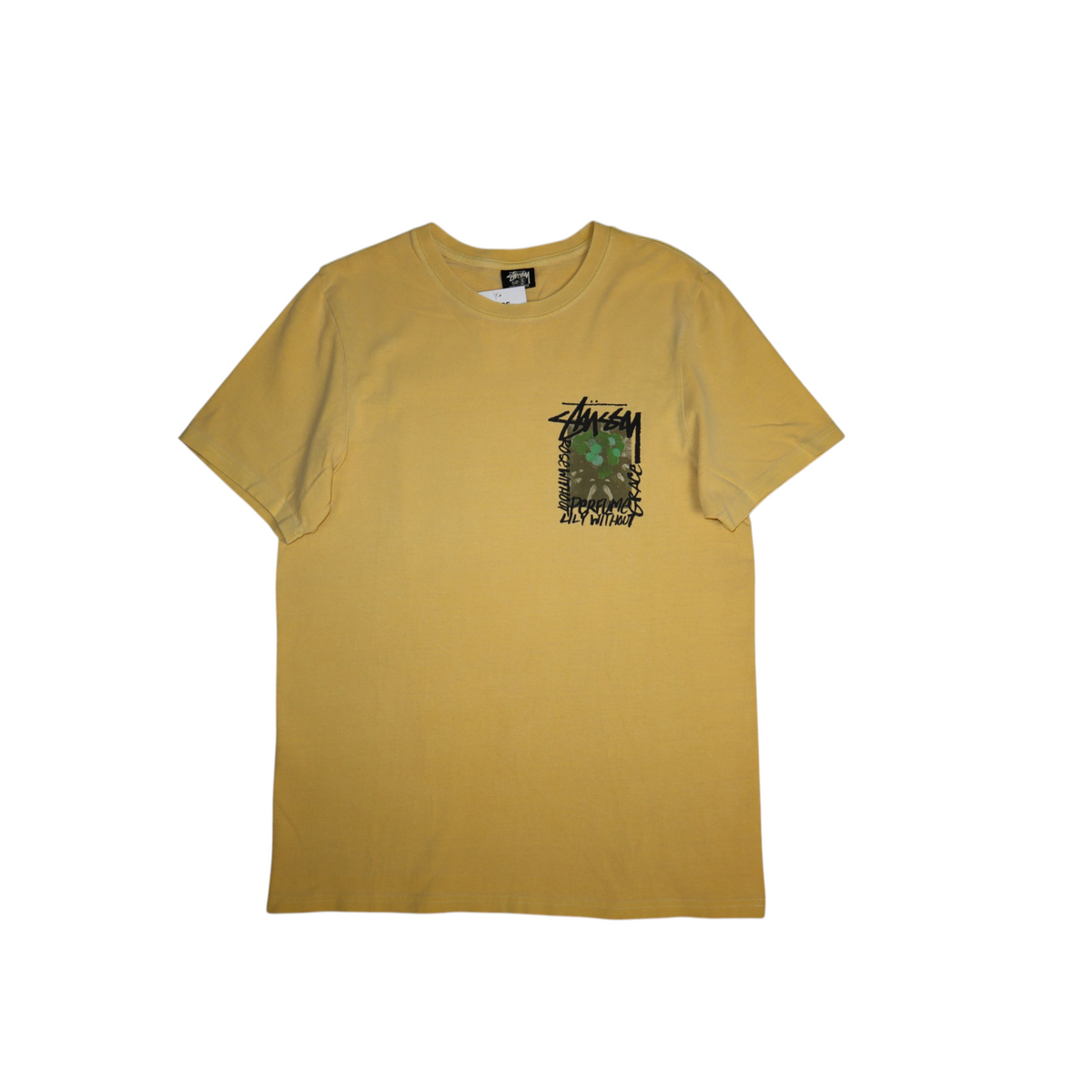 Stussy Camelias Pigment Dyed Tee | Yellow | Size S
