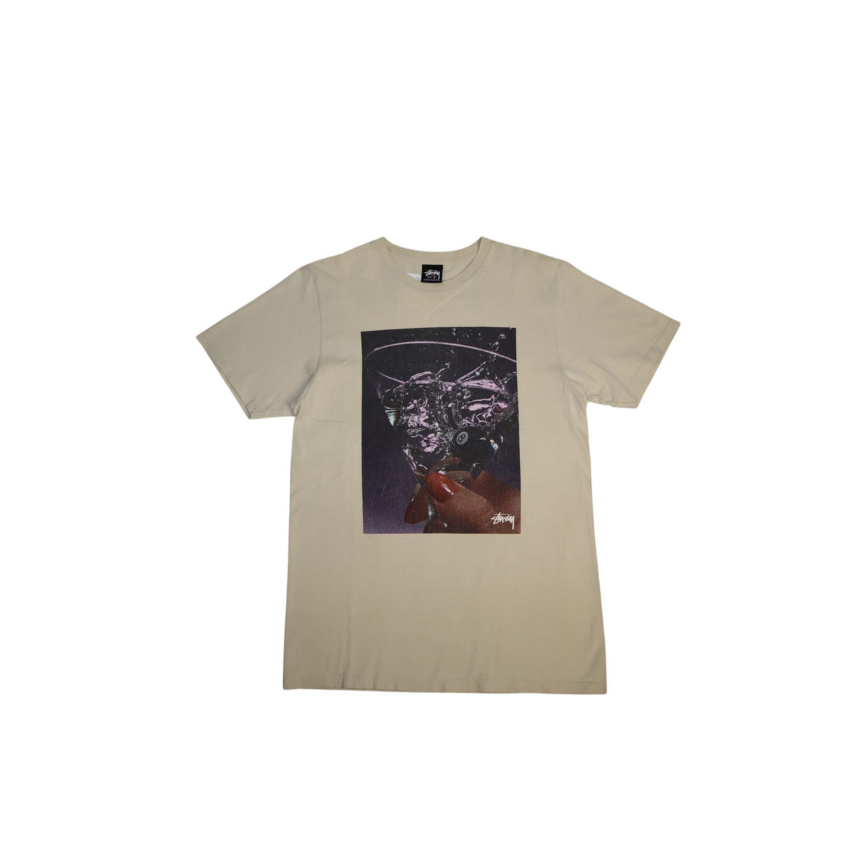 Stussy Eight Ball Martini Glass Tee | Cream | Size S