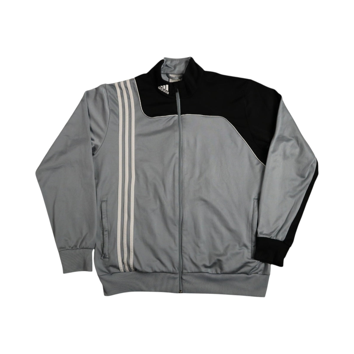 Vintage 2000s Adidas Track Jacket | Grey / Black | Size M