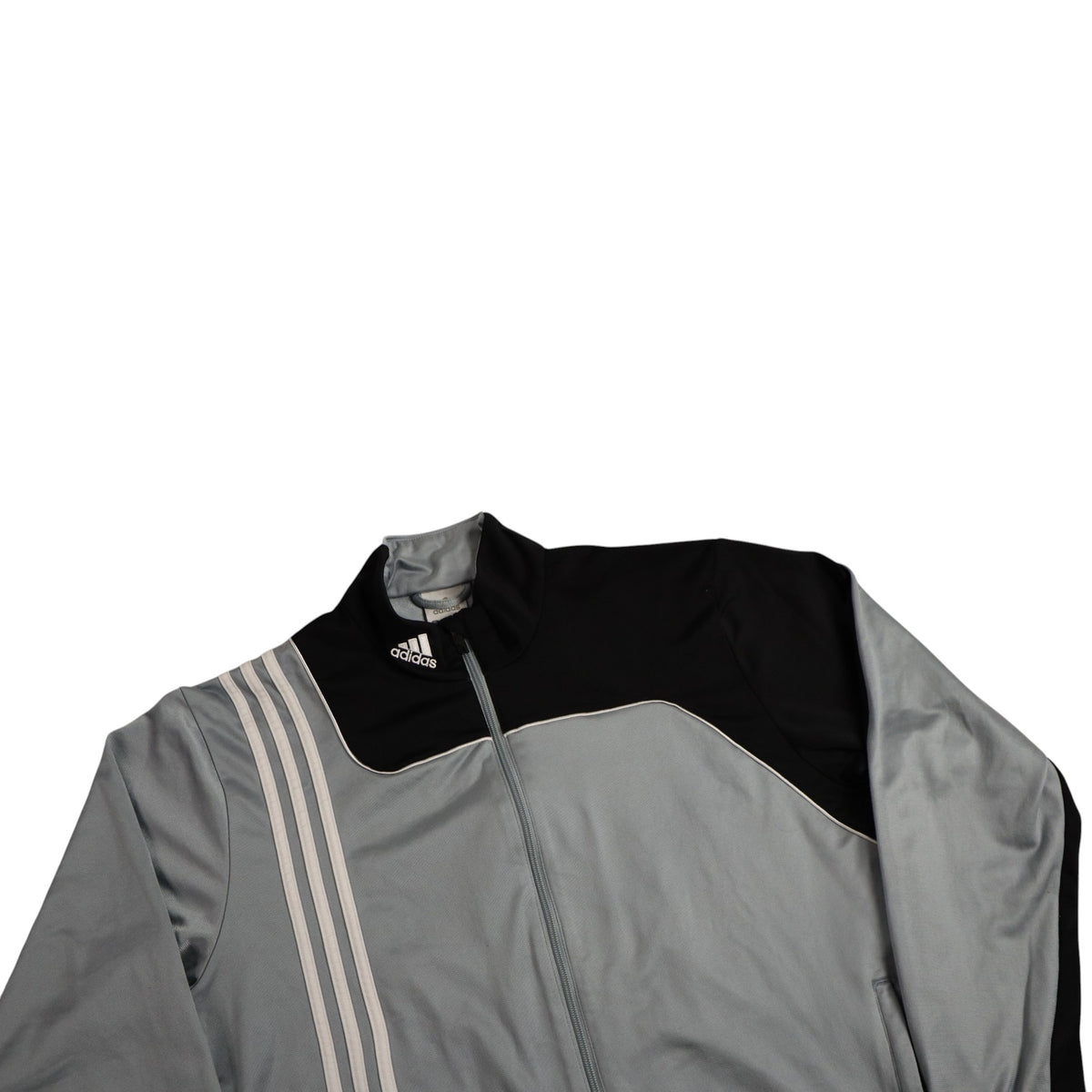 Vintage 2000s Adidas Track Jacket | Grey / Black | Size M