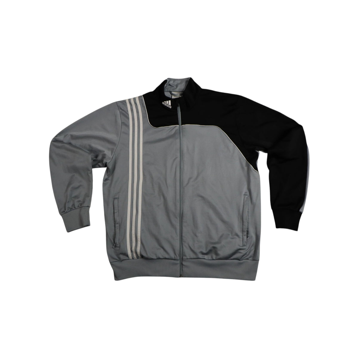 Vintage 2000s Adidas Track Jacket | Grey / Black | Size M