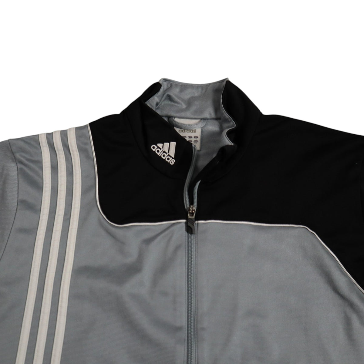 Vintage 2000s Adidas Track Jacket | Grey / Black | Size M