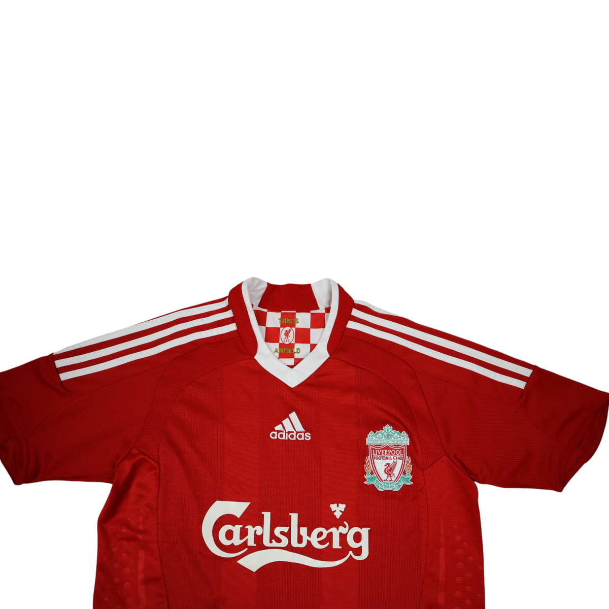 Vintage Adidas Liverpool 2008–2010 Home Jersey | Red | Youth L - Mens M