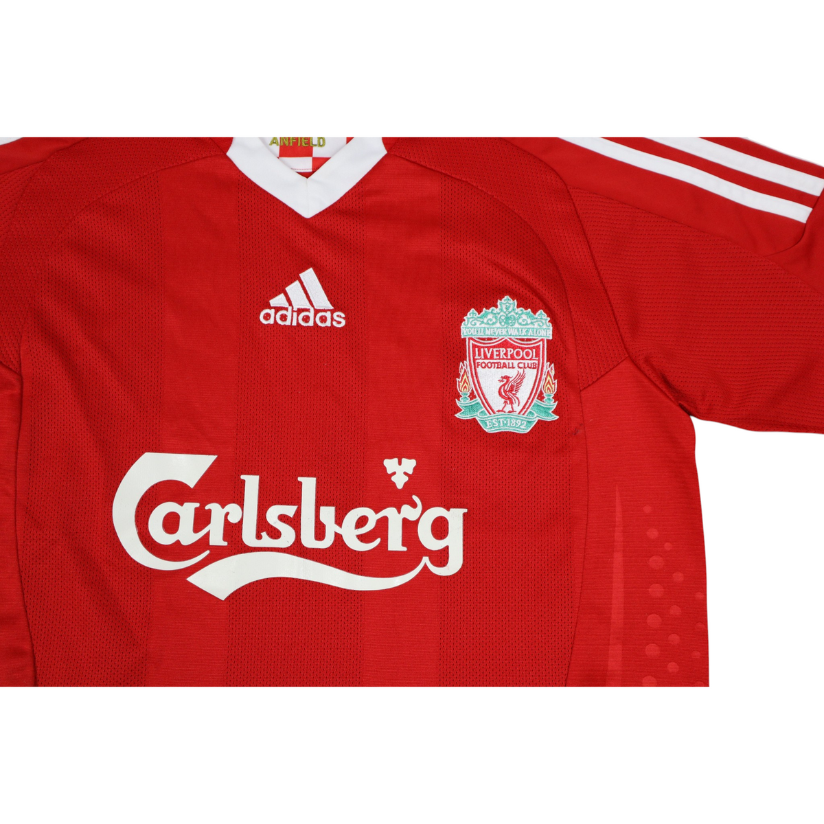 Vintage Adidas Liverpool 2008–2010 Home Jersey | Red | Youth L - Mens M