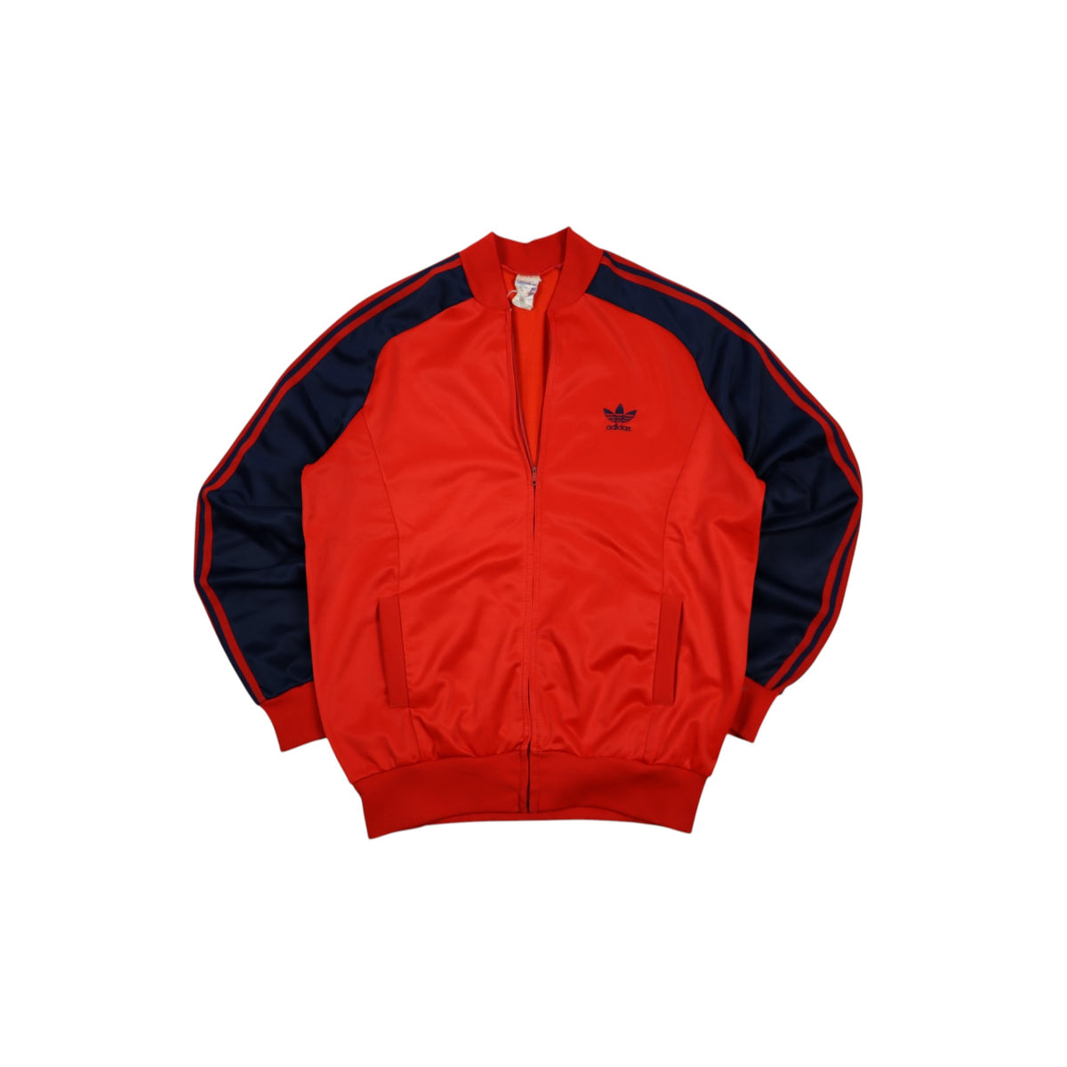 Vintage Early 80s Adidas Track Jacket | Red / Navy | Size S | Made in France
