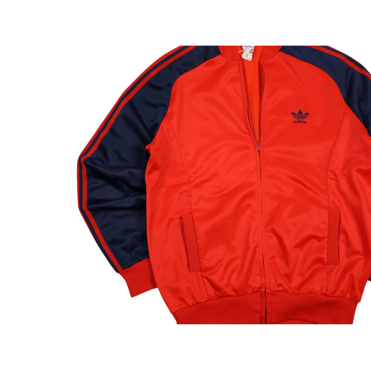 Vintage Early 80s Adidas Track Jacket | Red / Navy | Size S | Made in France