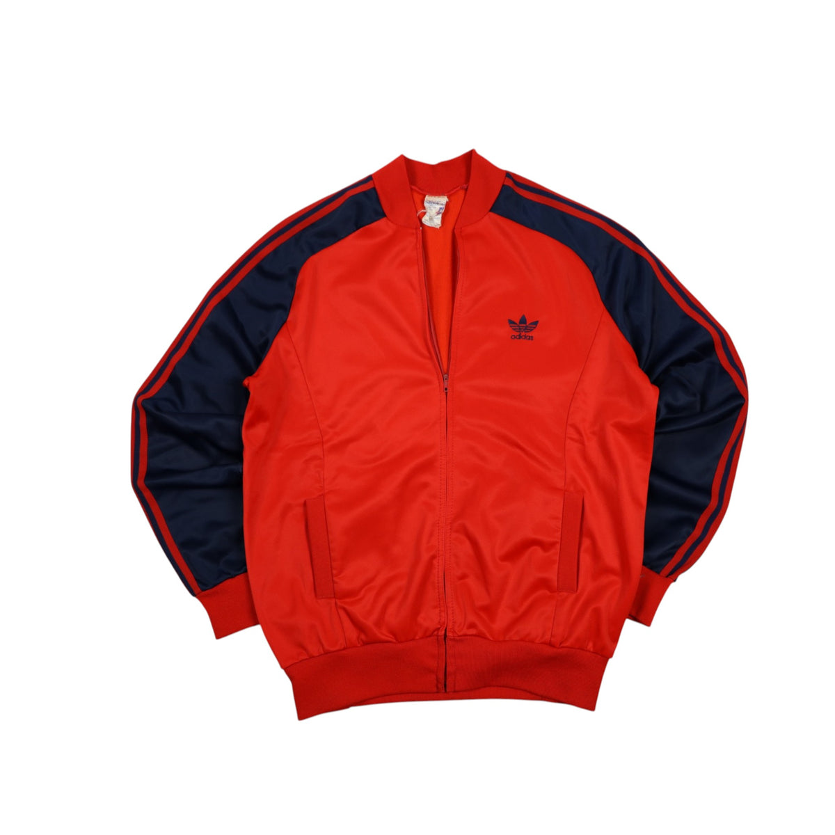 Vintage Early 80s Adidas Track Jacket | Red / Navy | Size S | Made in France
