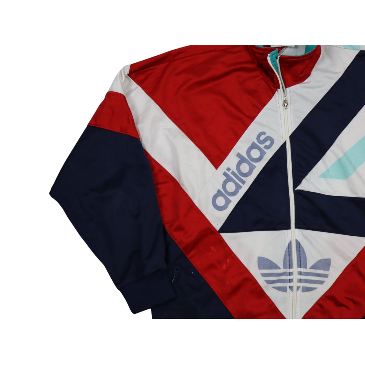 Vintage Early 90s Adidas Asymmetric Multicolour Track Jacket | Size L
