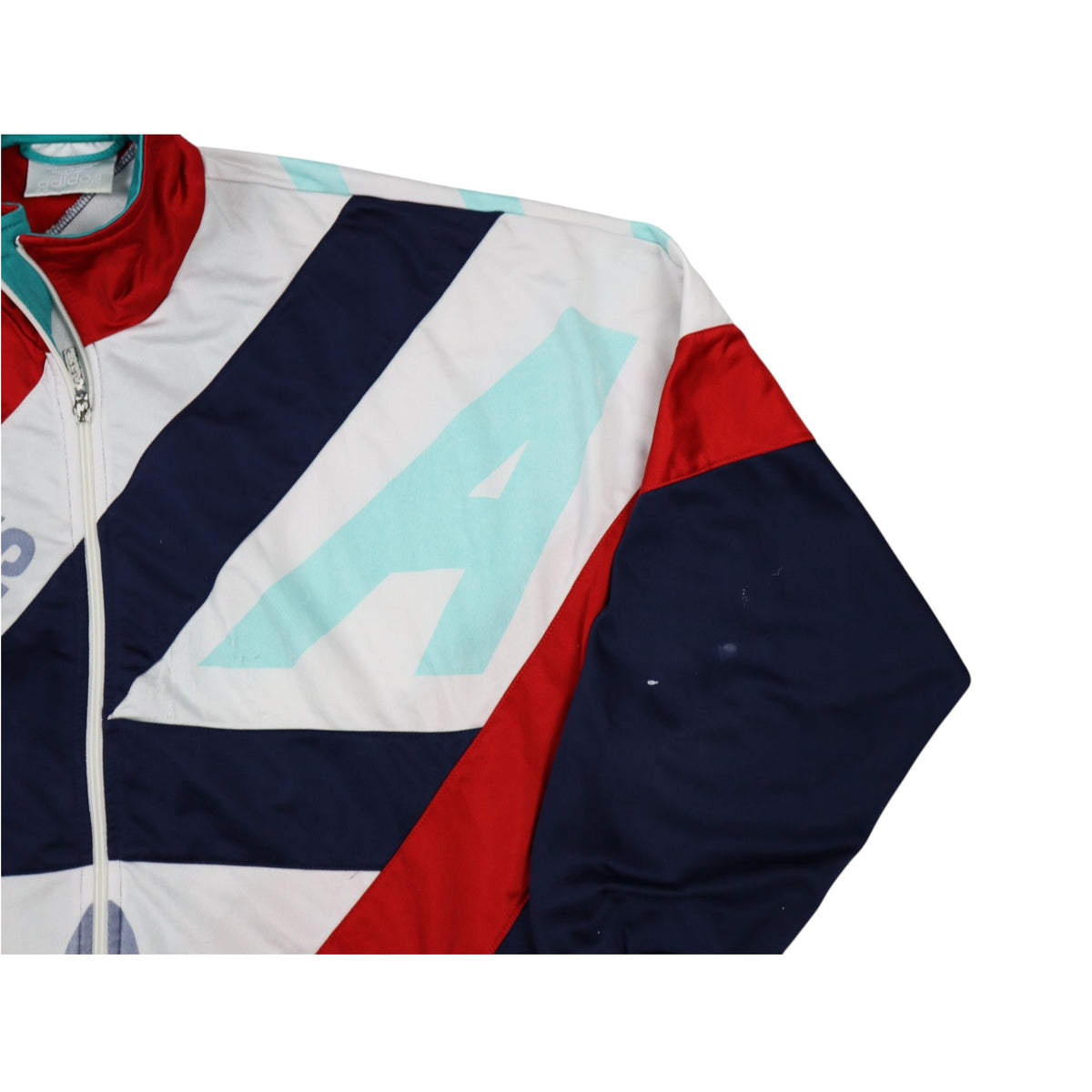 Vintage Early 90s Adidas Asymmetric Multicolour Track Jacket | Size L
