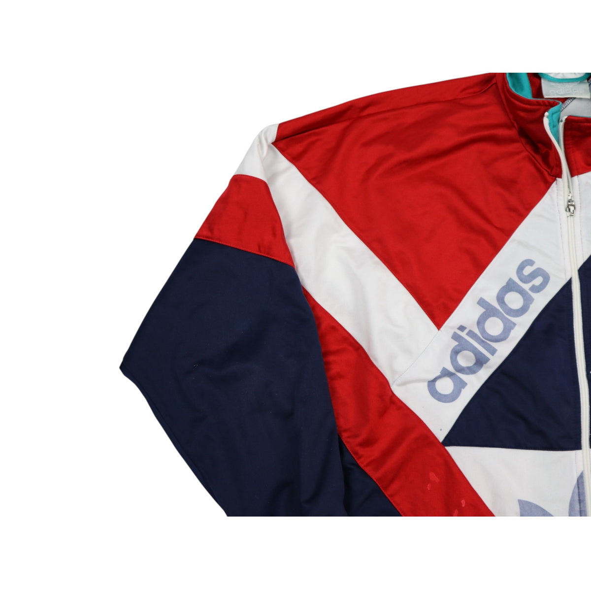 Vintage Early 90s Adidas Asymmetric Multicolour Track Jacket | Size L