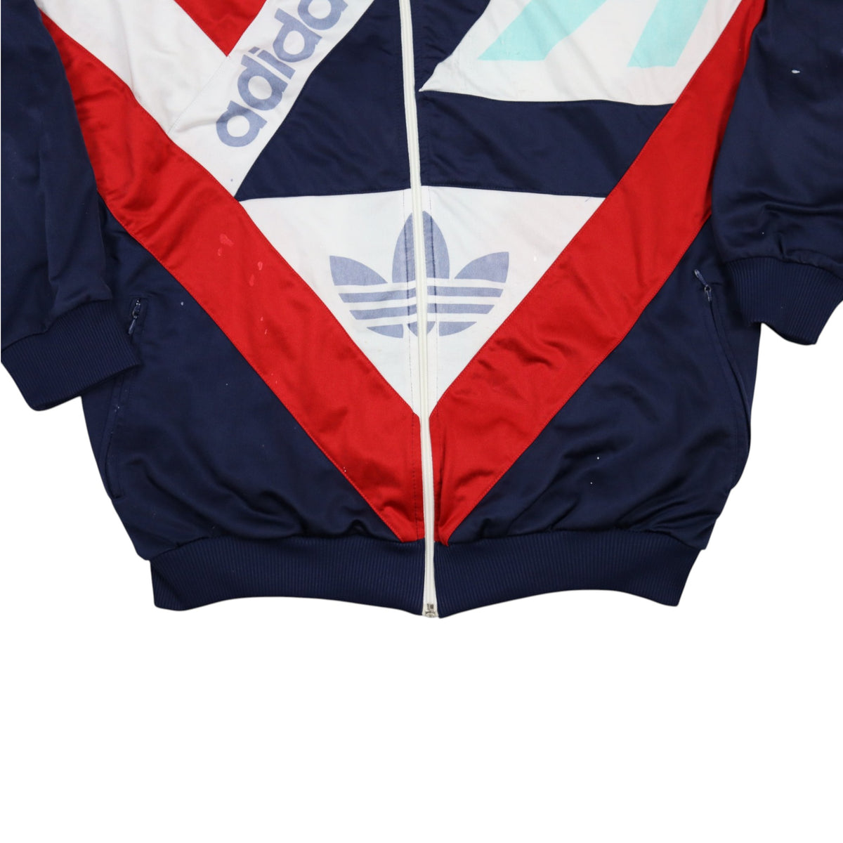 Vintage Early 90s Adidas Asymmetric Multicolour Track Jacket | Size L