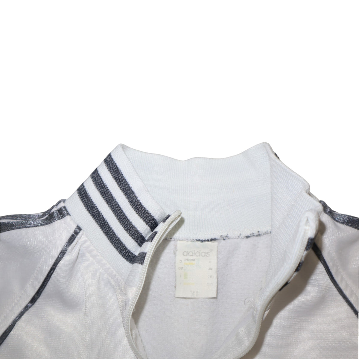 Vintage Late 80s / Early 90s Adidas Track Jacket | White / Silver | Size S