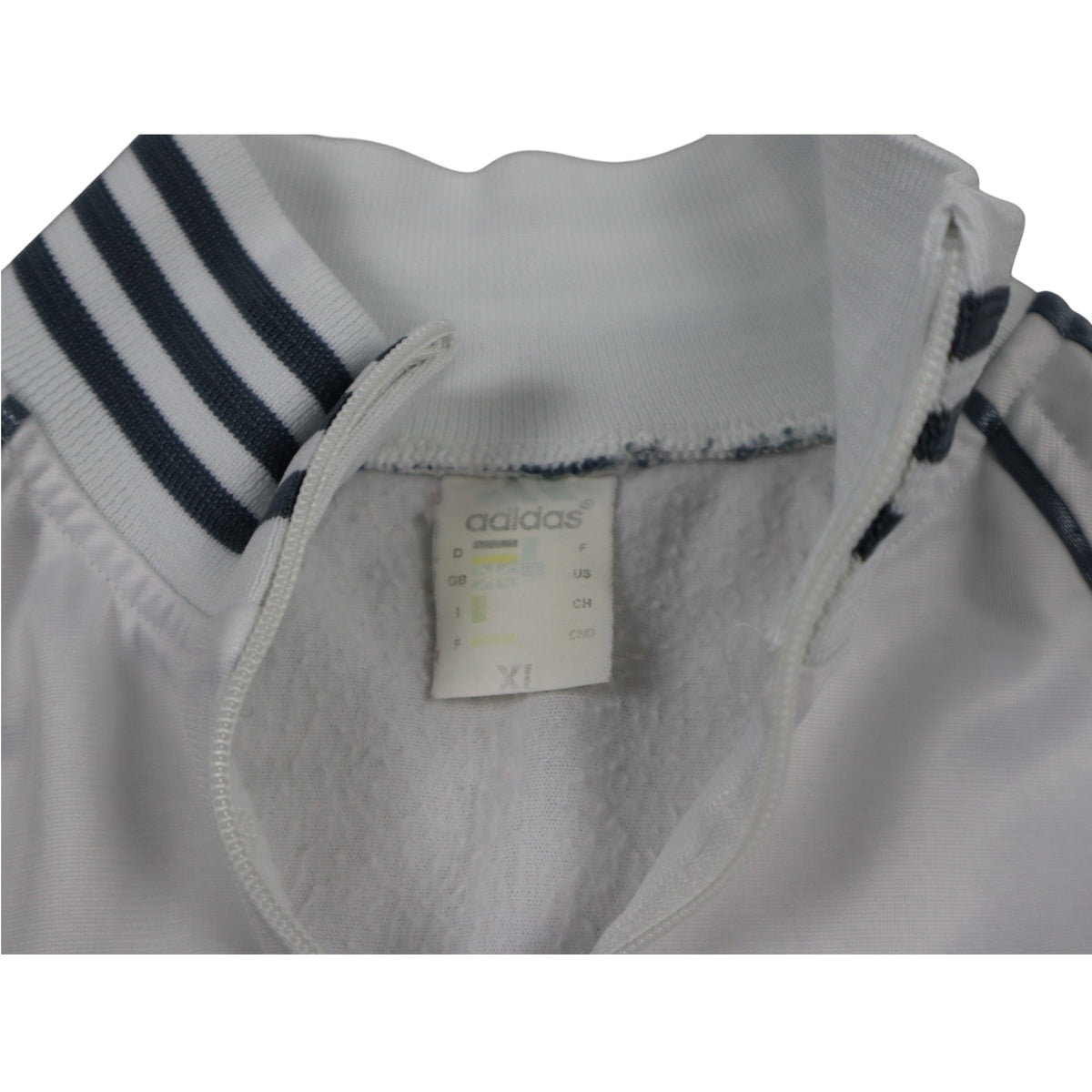 Vintage Late 80s / Early 90s Adidas Track Jacket | White / Silver | Size S