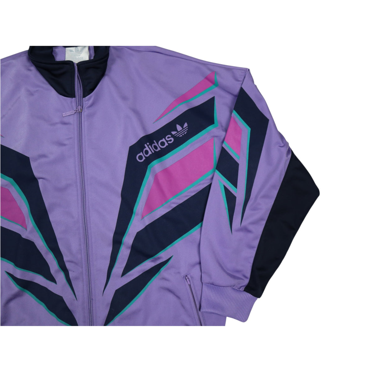 Vintage Early 90s Adidas Track Jacket | Purple Multicolour | Size L