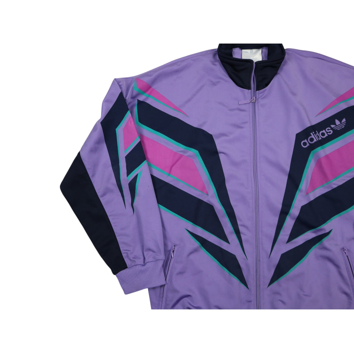 Vintage Early 90s Adidas Track Jacket | Purple Multicolour | Size L
