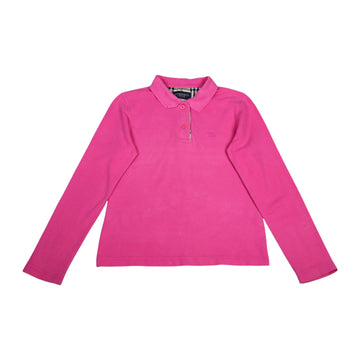 Vintage Burberry Long Sleeve Polo | Pink | Women's Size L