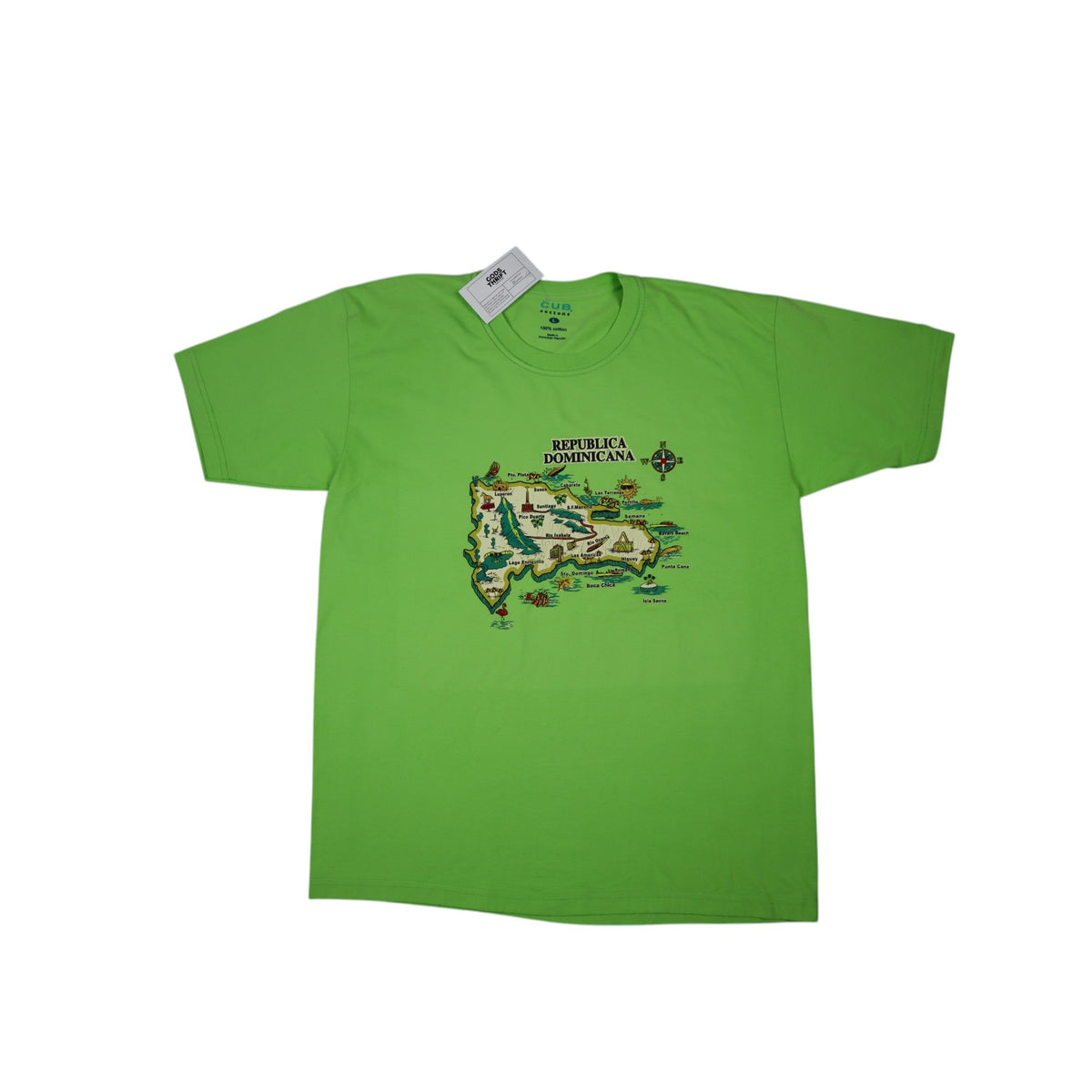 Vintage Dominican Republic Graphic Tee | Green | Size L