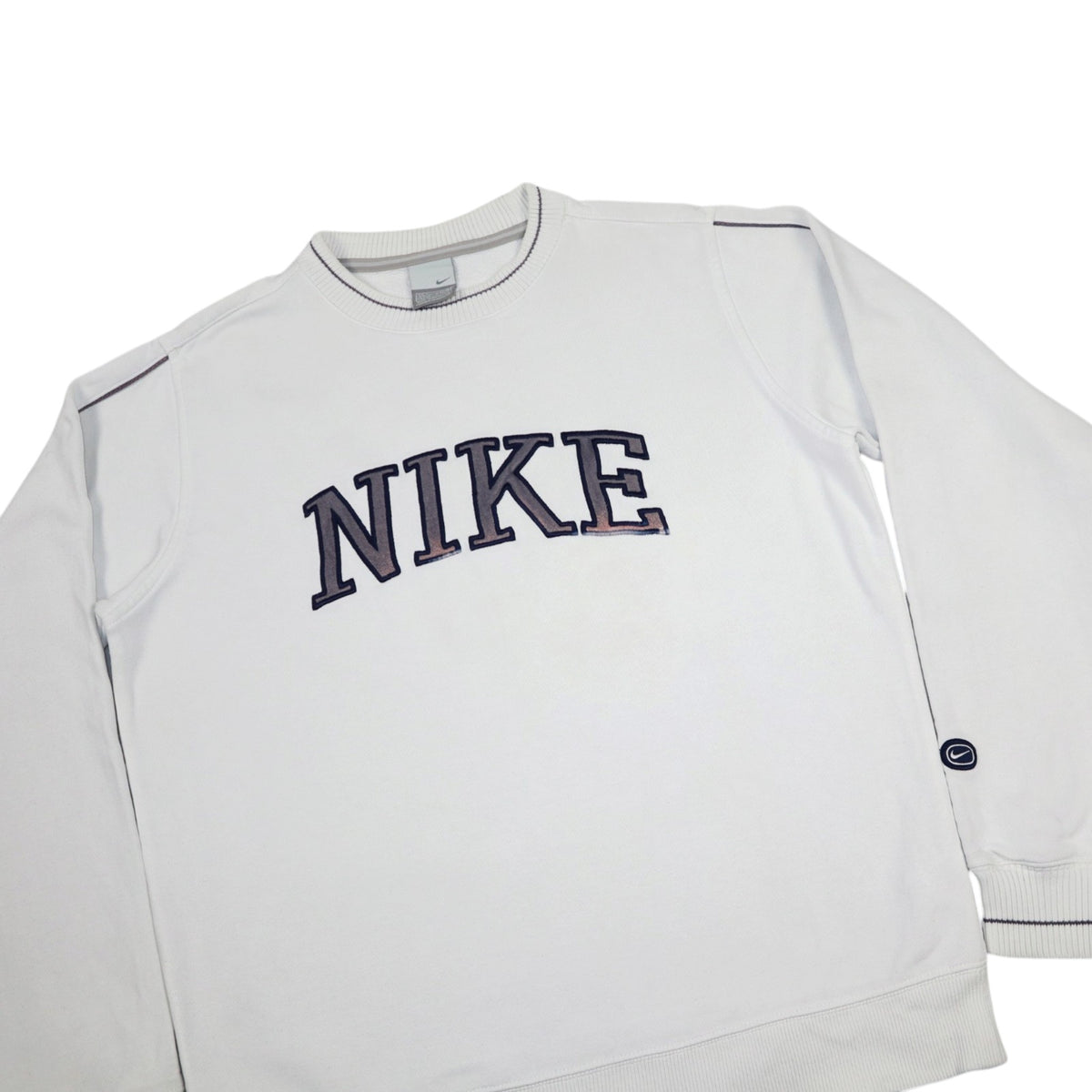 Vintage Nike Spellout Crewneck | White | Size S