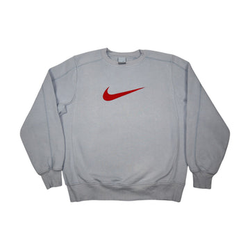 Vintage 2002 Nike Centre Swoosh Crewneck | Silver | Size M