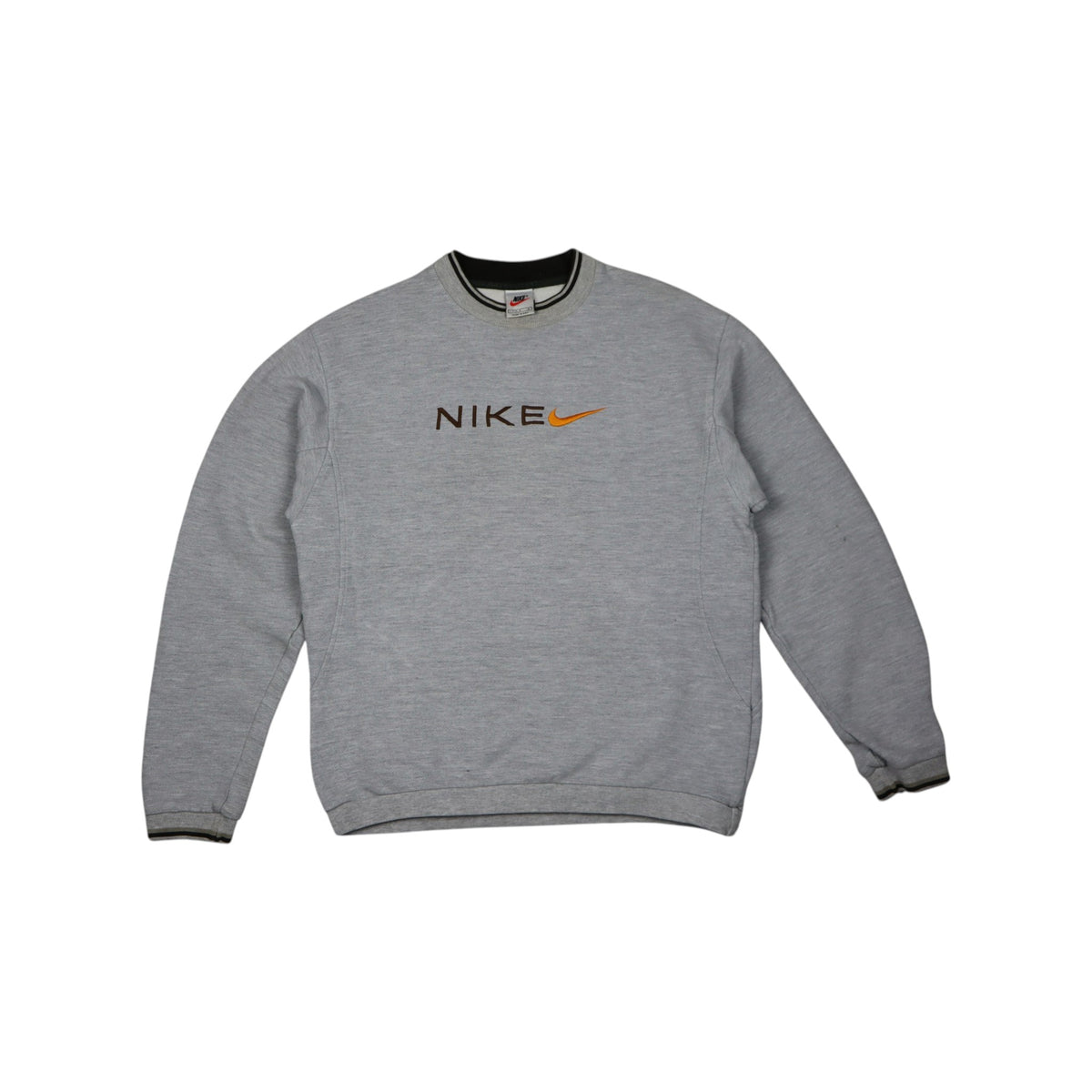 Vintage 90s Nike Spellout Crewneck | Grey | Size S
