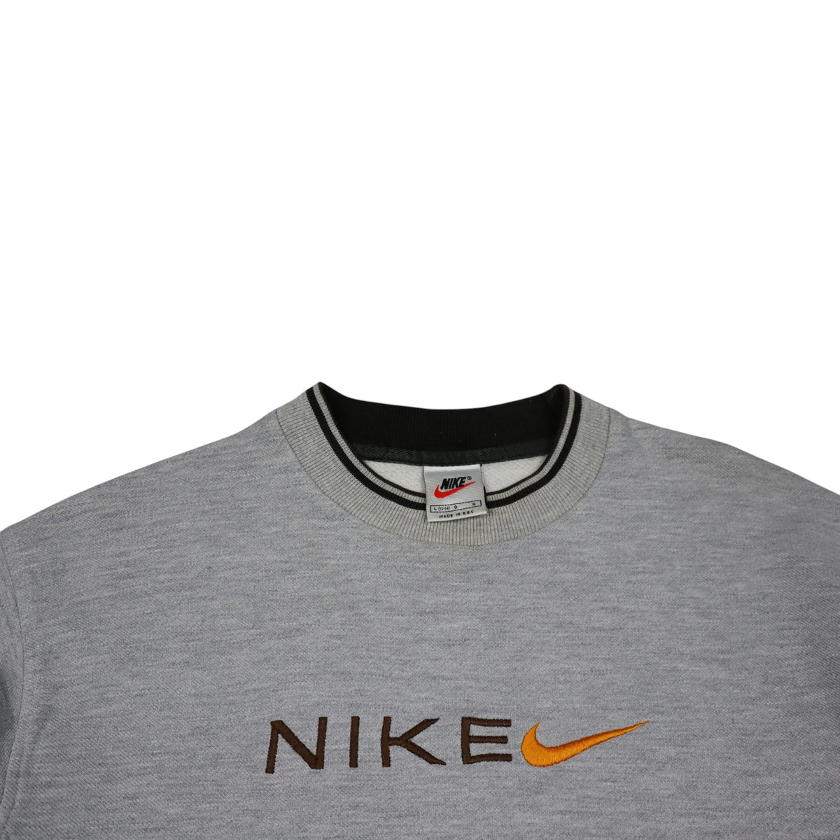 Vintage 90s Nike Spellout Crewneck | Grey | Size S