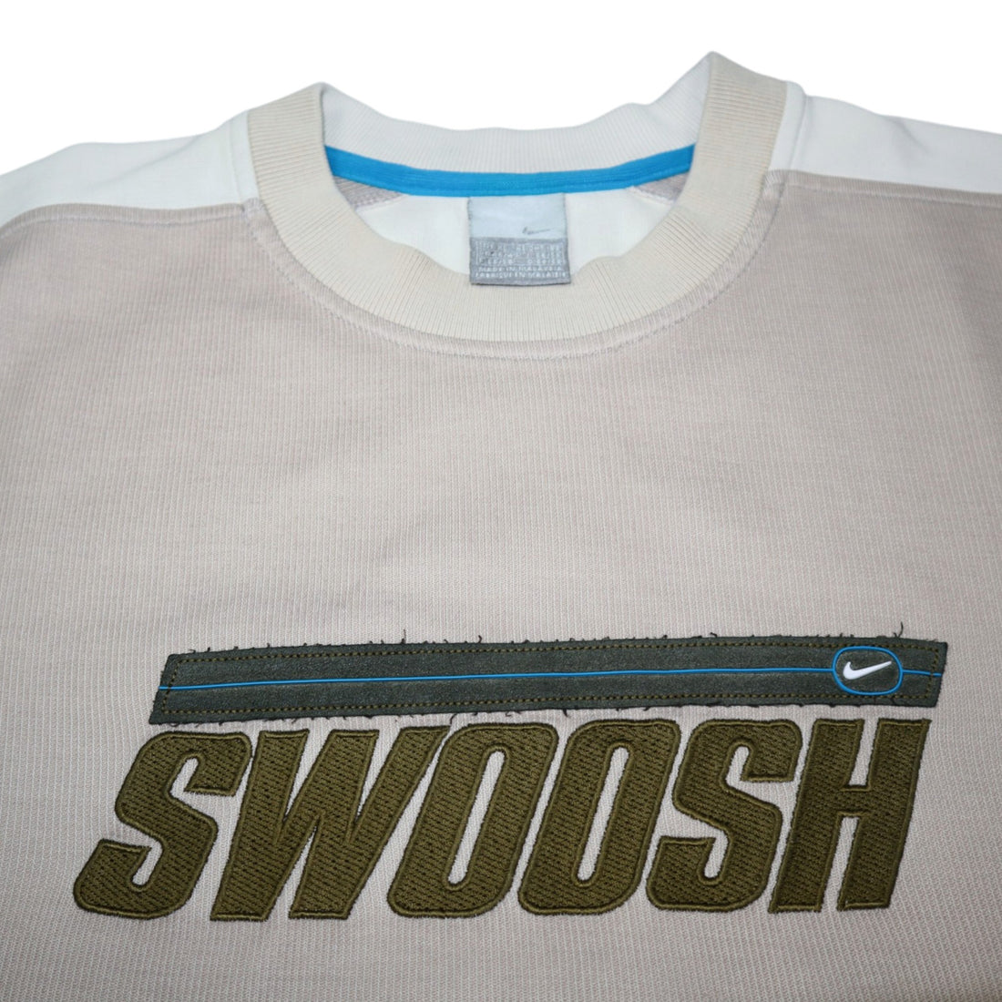 Vintage 2000s Nike Swoosh Crewneck | Beige | Size XL
