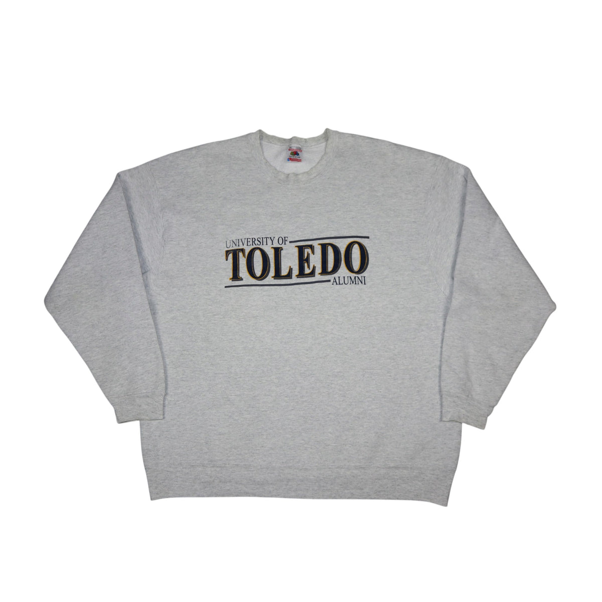 Vintage 90s Fruit of the Loom University of Toledo Crewneck | Grey Marl | Size XL
