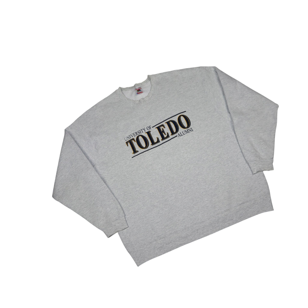 Vintage 90s Fruit of the Loom University of Toledo Crewneck | Grey Marl | Size XL