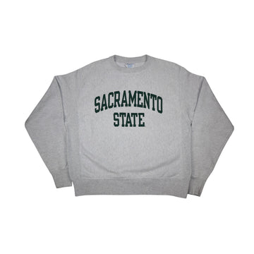 Vintage 90s Champion Reverse Weave Sacramento State Crewneck | Grey Marl | Size M