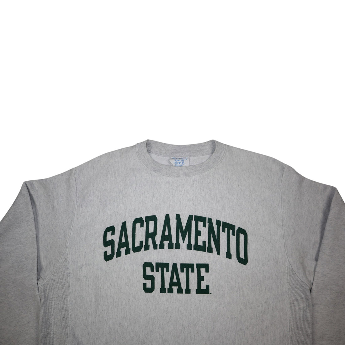 Vintage 90s Champion Reverse Weave Sacramento State Crewneck | Grey Marl | Size M