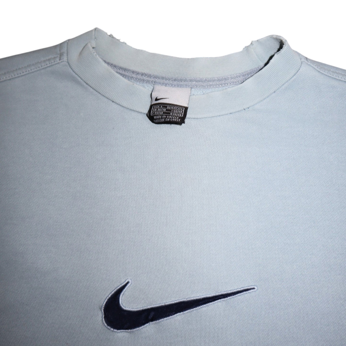 Vintage 2000s Nike Center Swoosh Crewneck | Baby Blue | Size M